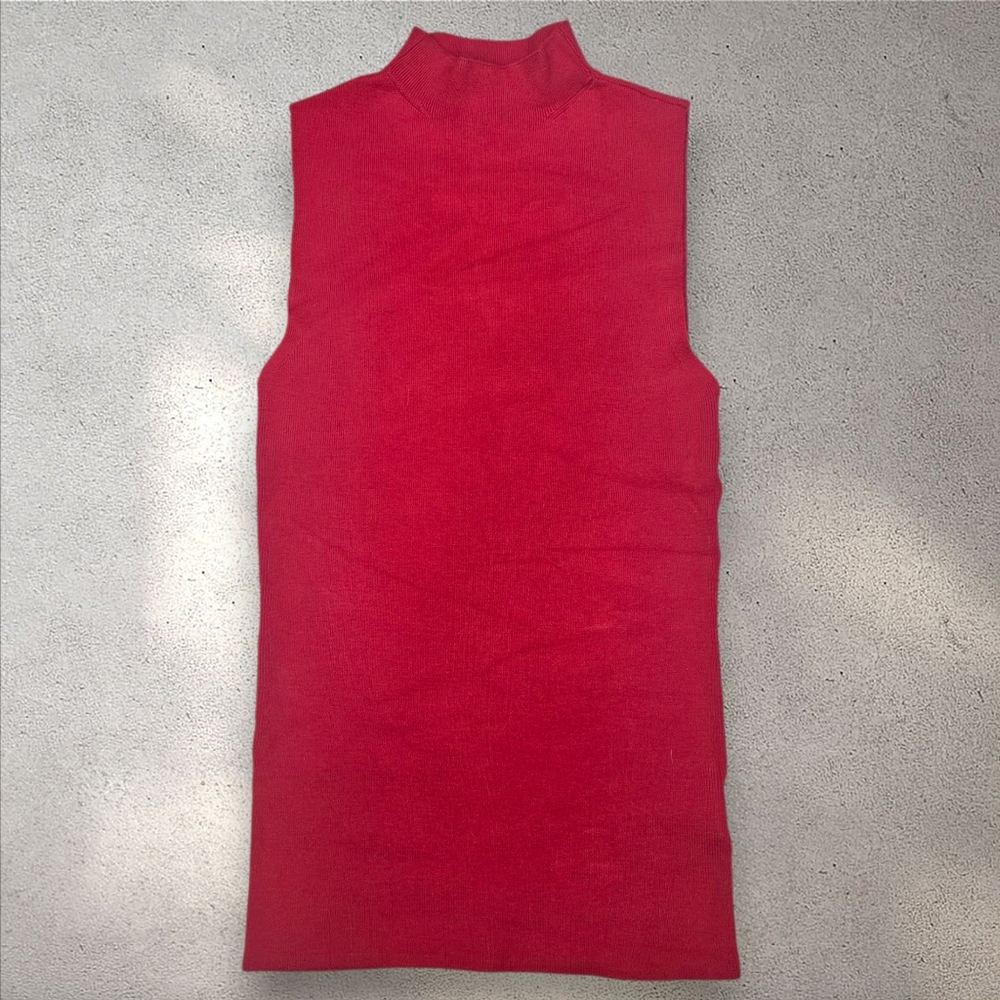 Express Mock‎ Neck Red Sleeveless Sweater Tank Size XS